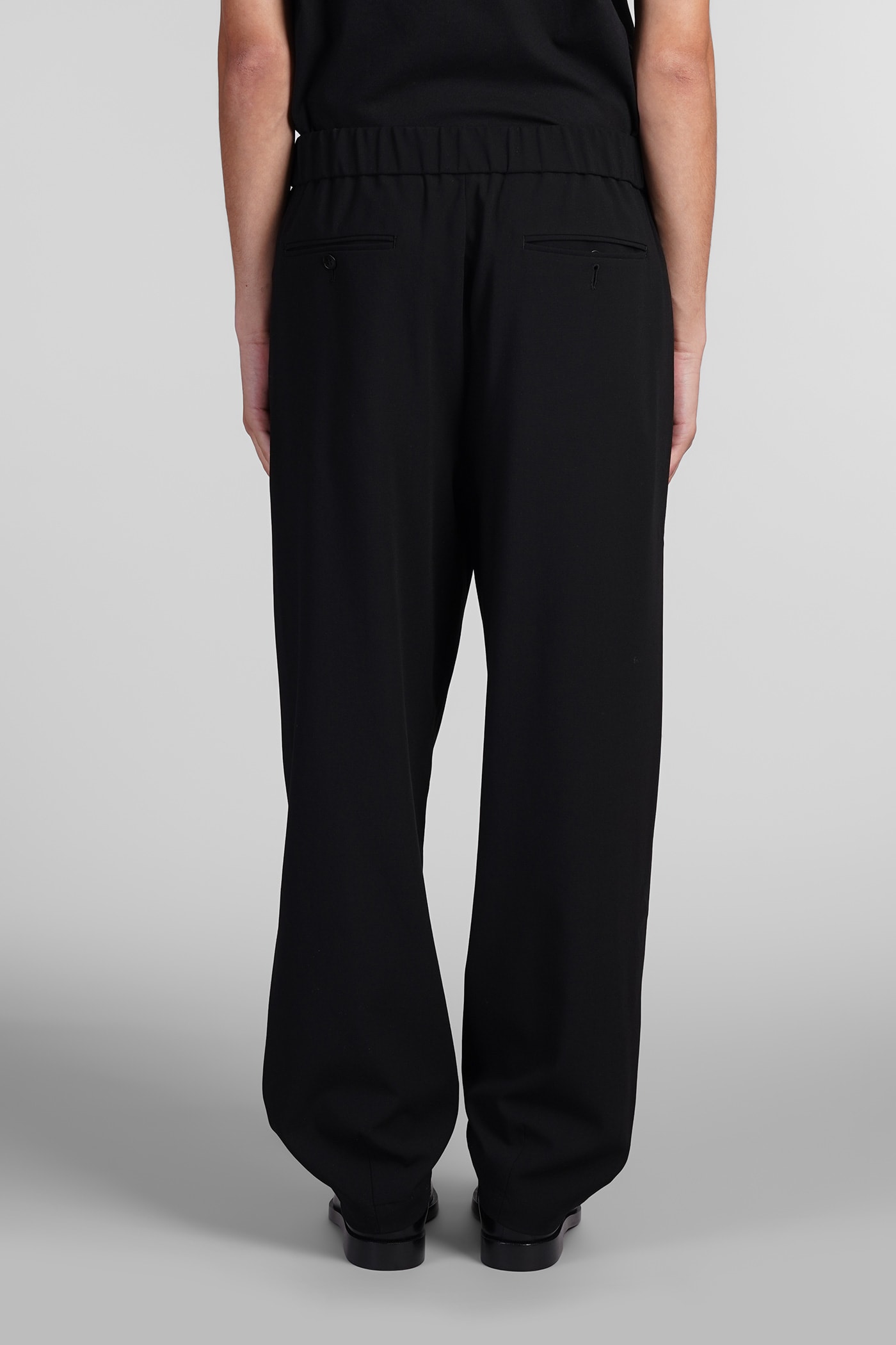 Shop Giorgio Armani Pants In Black Wool