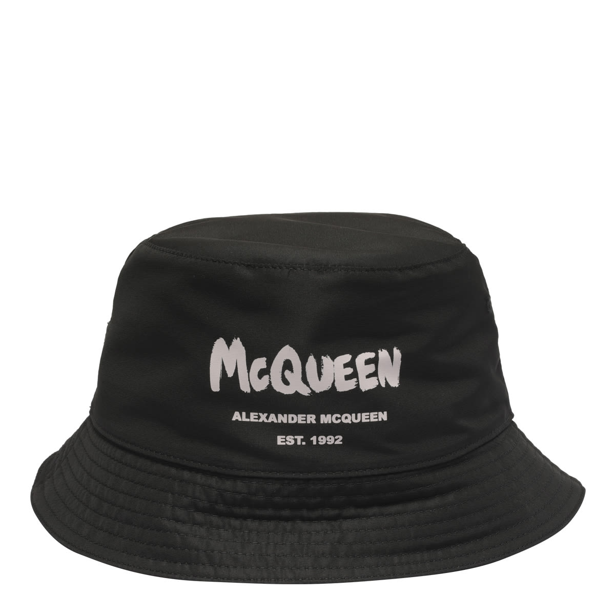 Shop Alexander Mcqueen Graffiti Logo Bucket Hat In Black