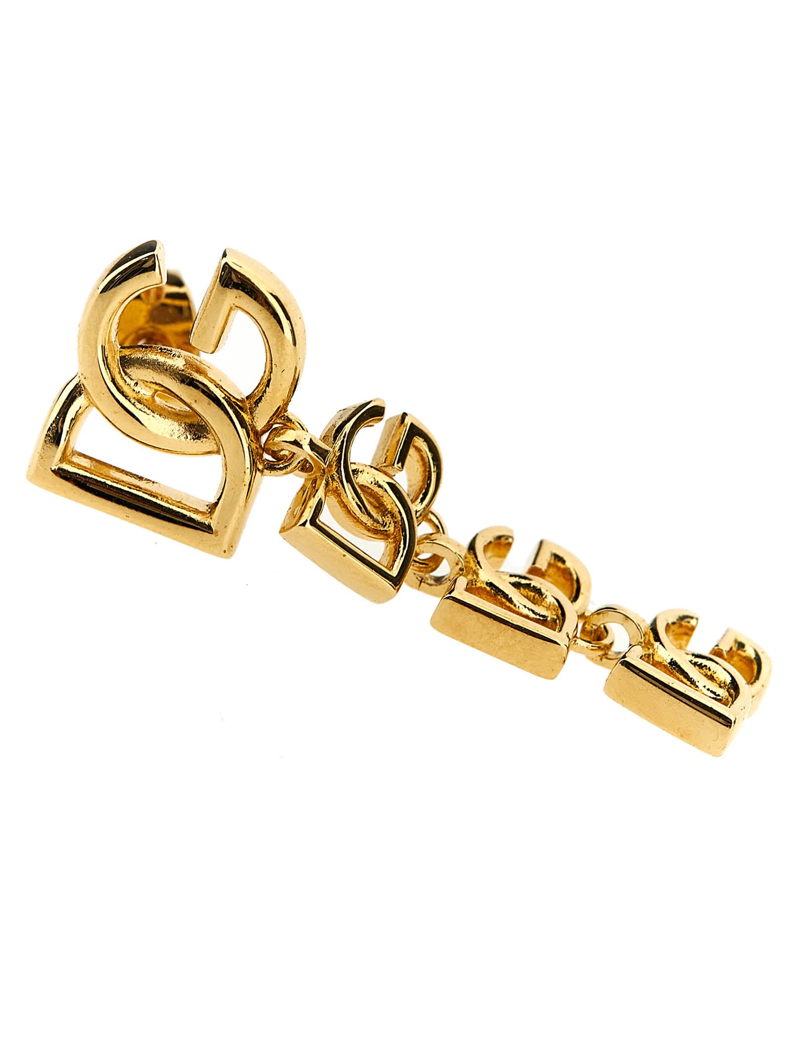 Shop Dolce & Gabbana Logo Earrings In Gold