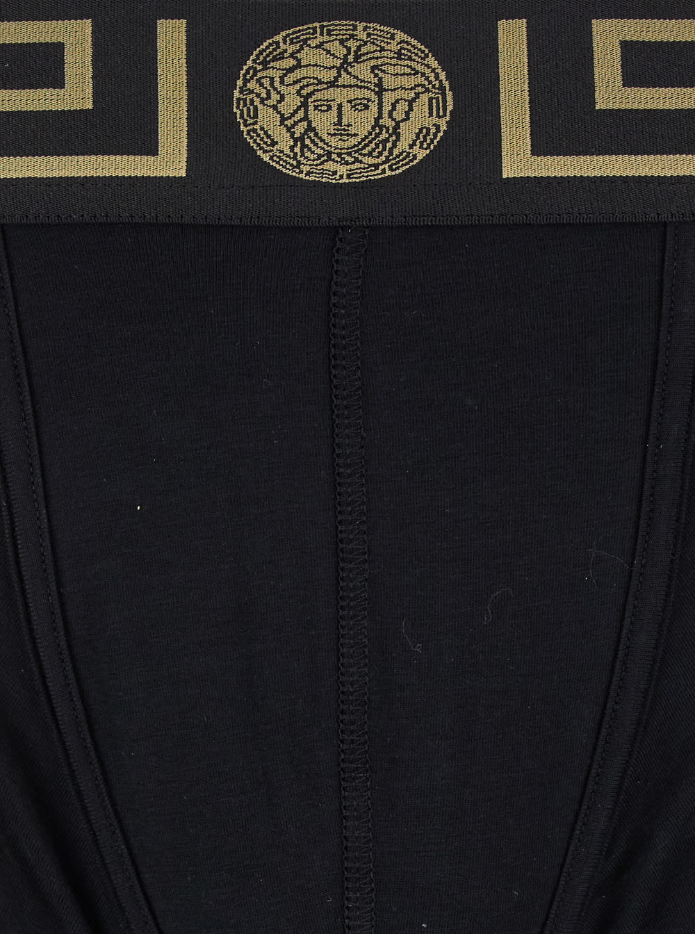 Versace Black Briefs With Elastic Waist With Medusa Print In Black