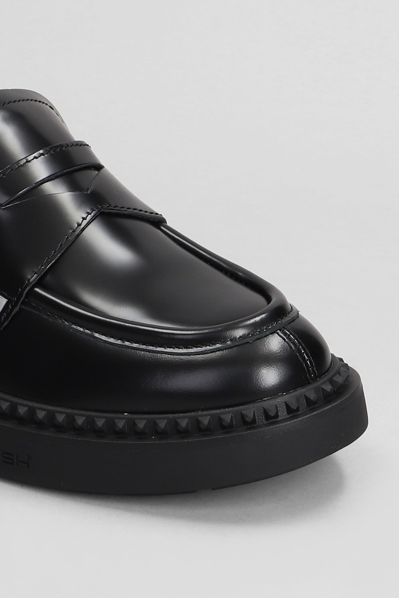 Shop Ash Medusa Loafers In Black Leather