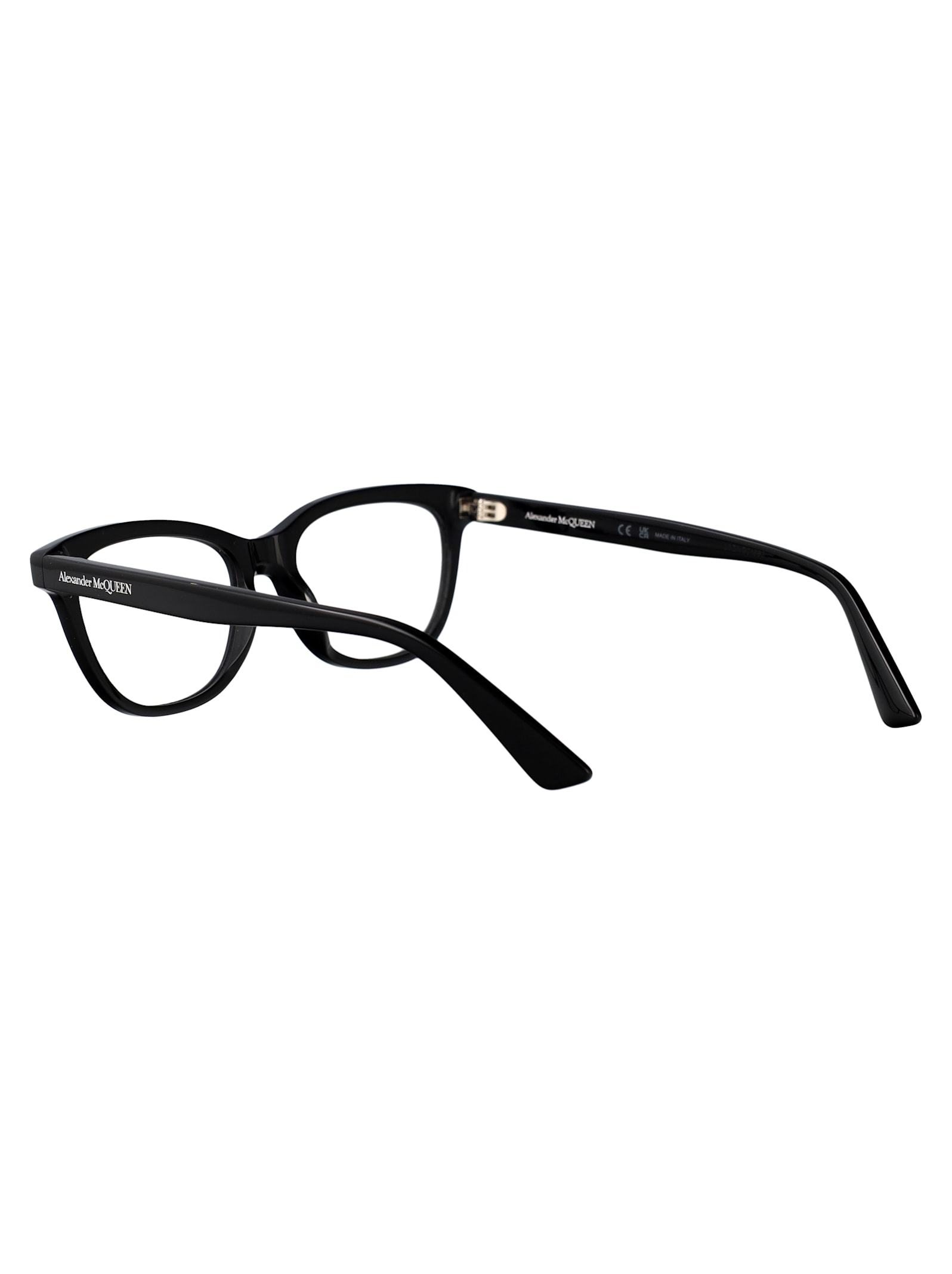Alexander Mcqueen Am0461o Glasses In 001 Black Black Transparent