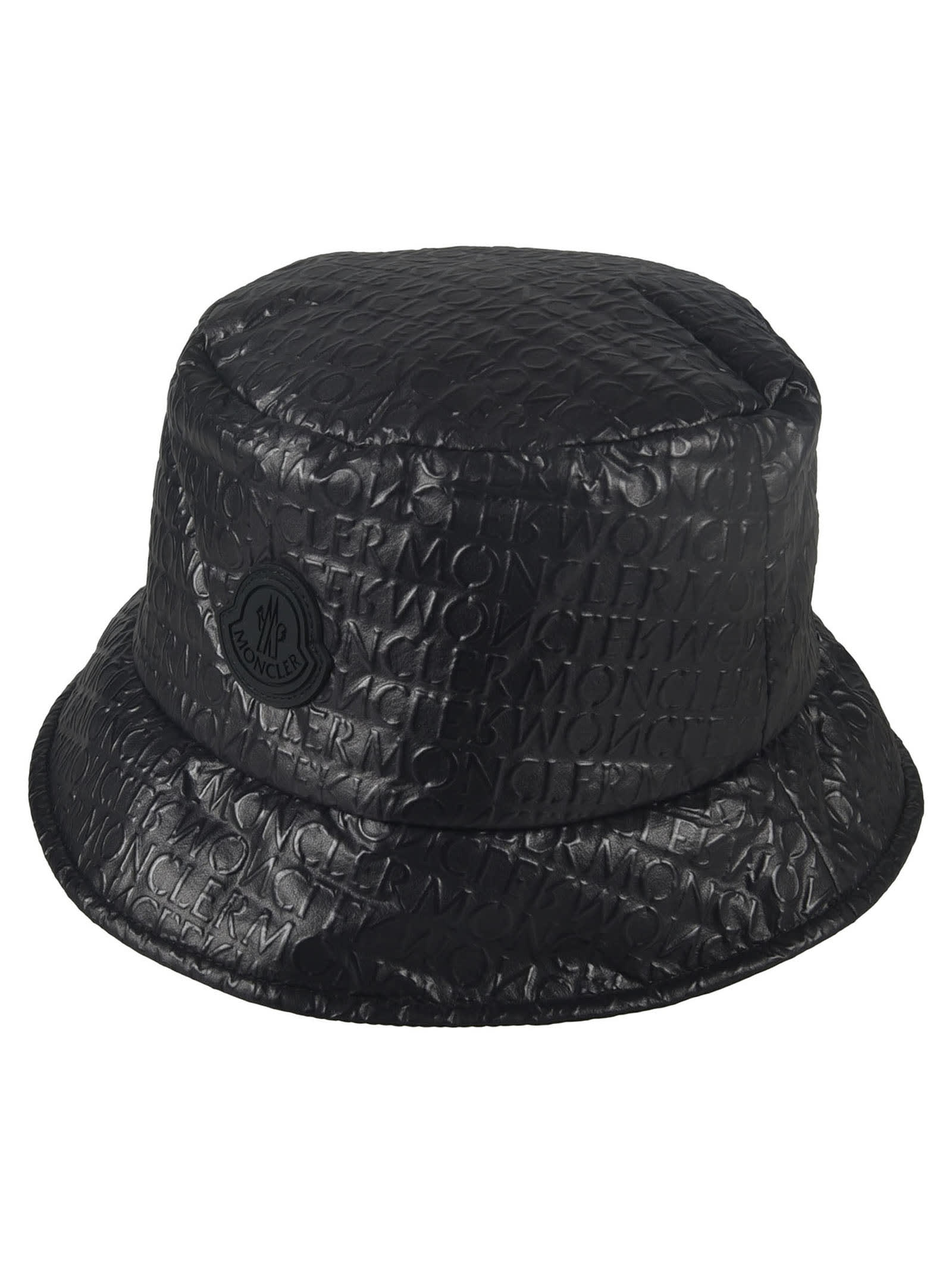 Shop Moncler Logo Patched Bucket Hat In Black