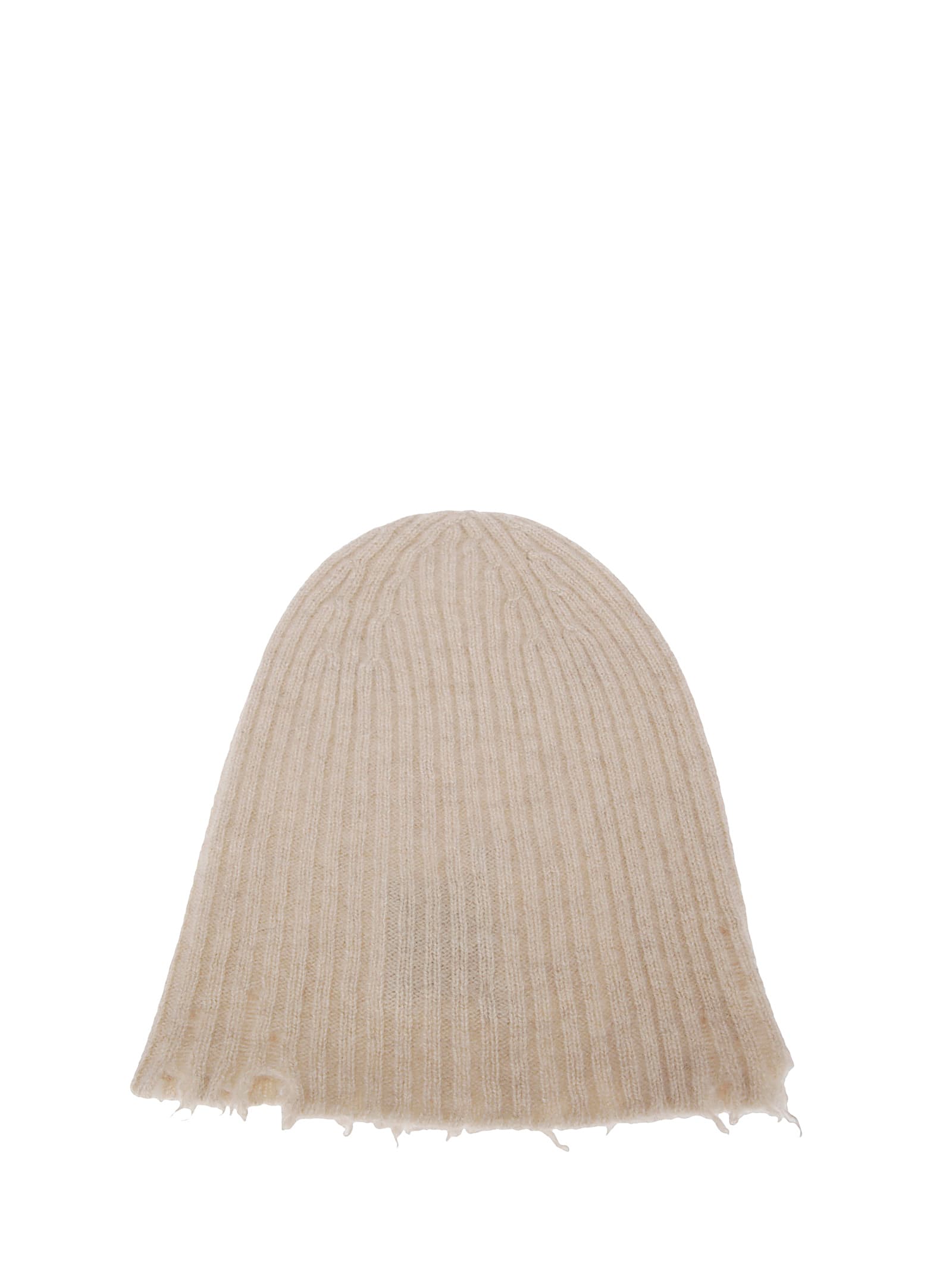 Uma Wang Ribbed Knit Cashmere Hat In Neutral