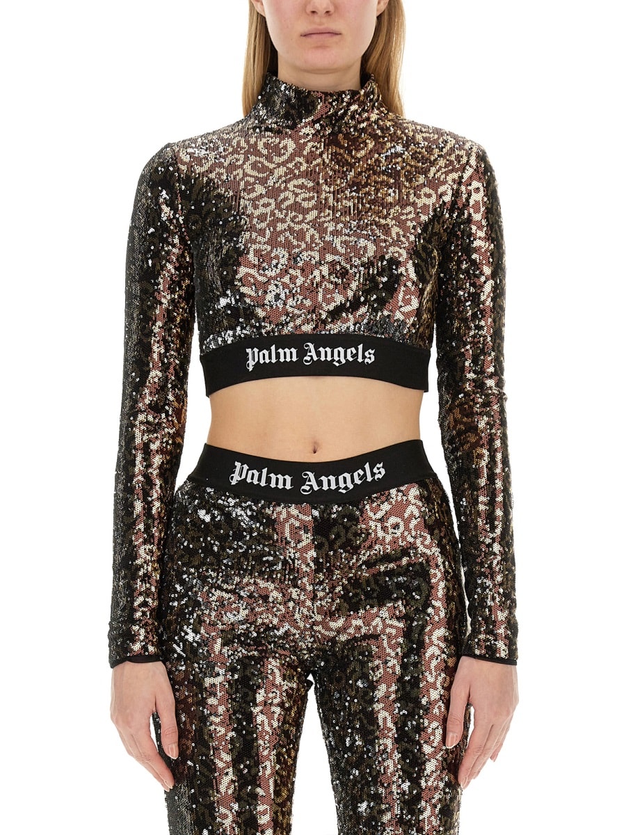 Shop Palm Angels Sequined Top In Multicolour