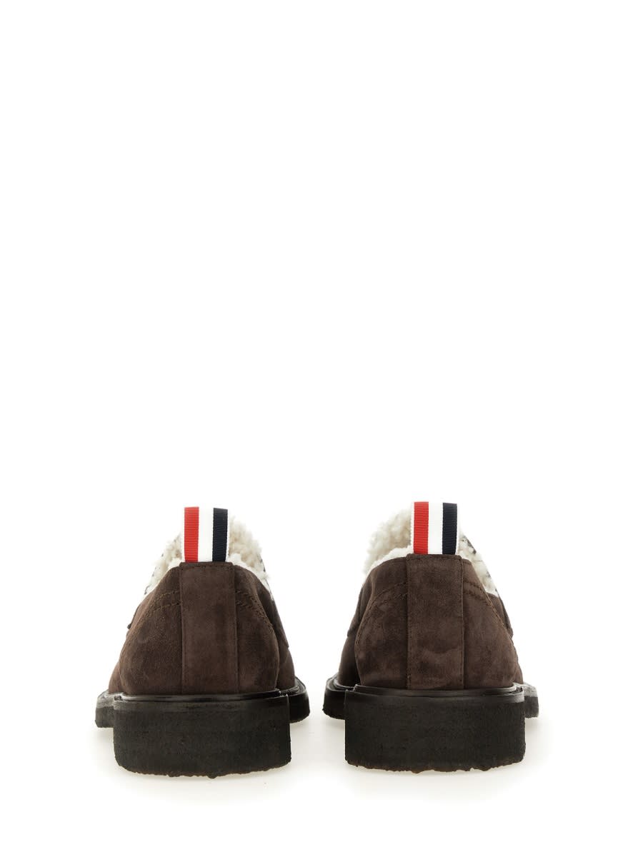 Shop Thom Browne Moccasin Penny In Brown