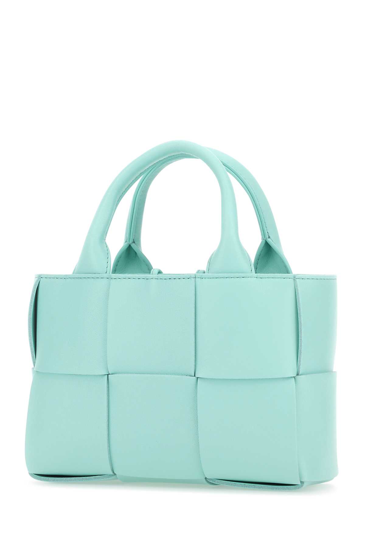 Shop Bottega Veneta Light-blue Leather Candy Arco Handbag In Paleblu