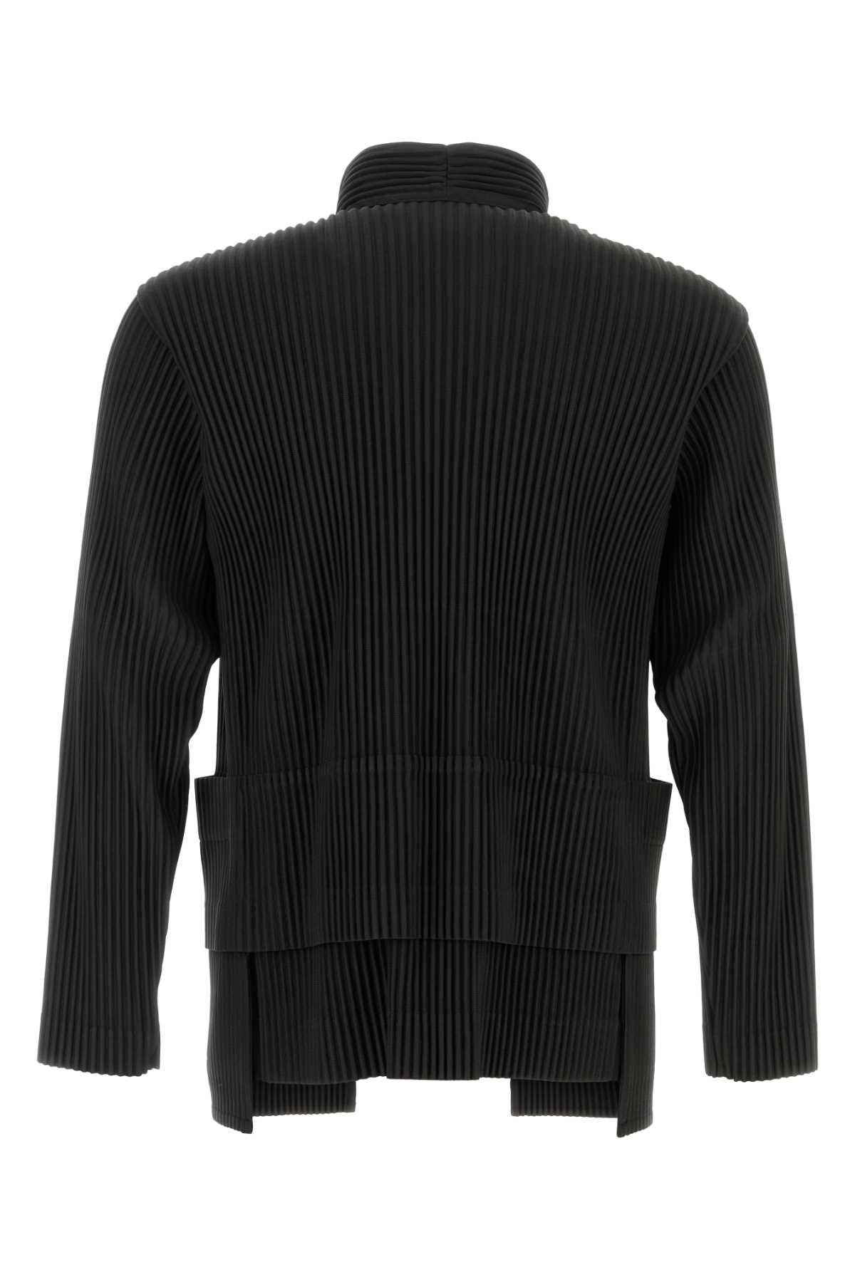 Issey Miyake Black Polyester Cardigan In Gray