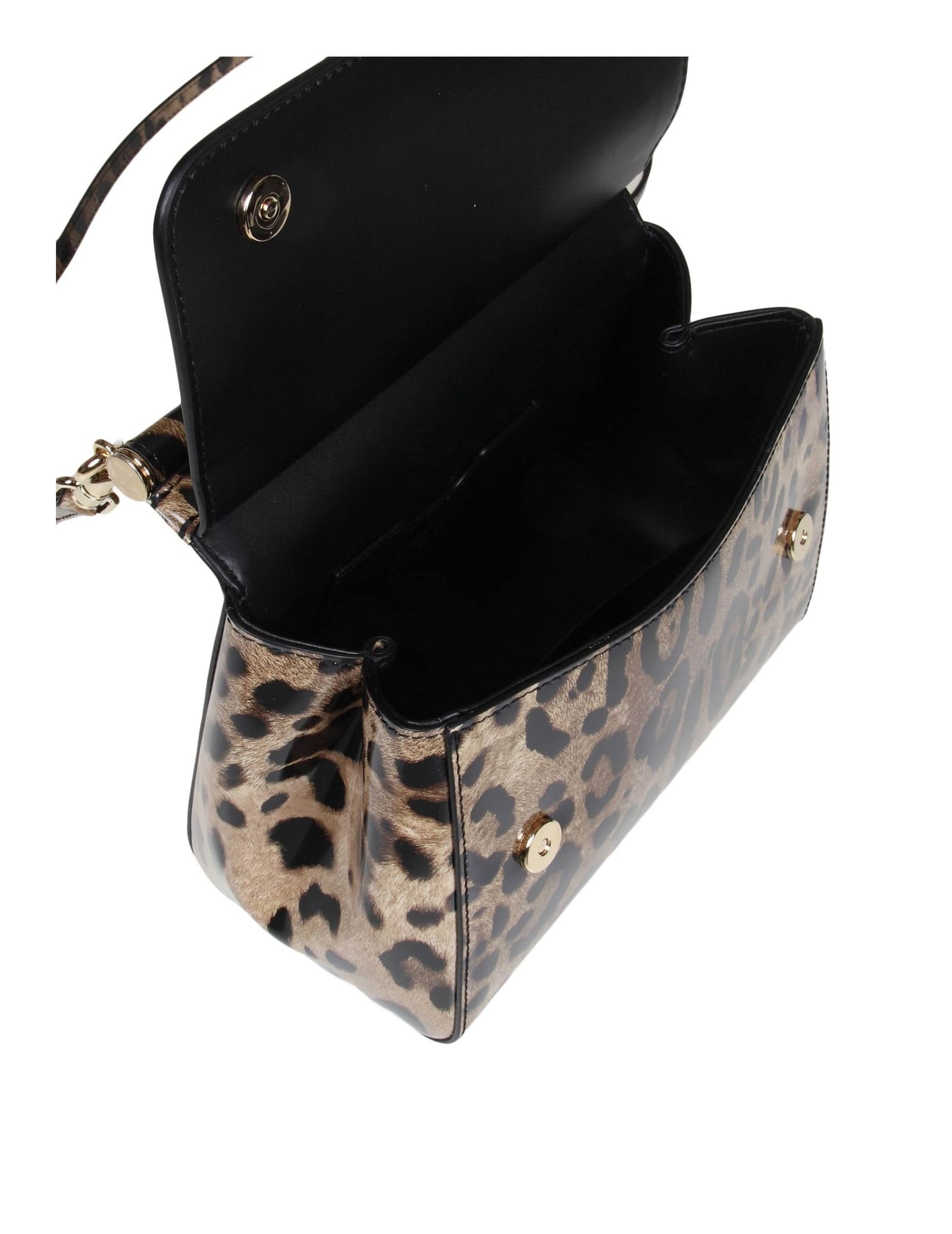 Shop Dolce & Gabbana Sicily Bag In Leather Leo Print
