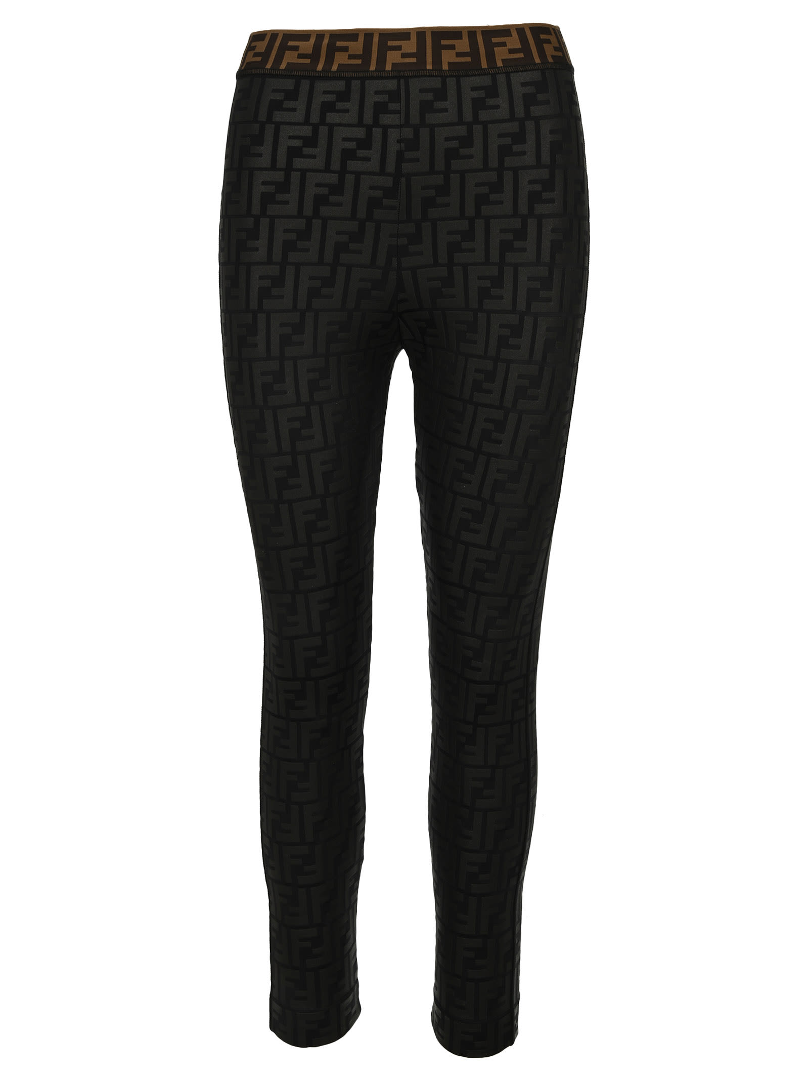 Click to view more detailed imagery on our partner's website Fendi Ff Embossed Logo Leggings In Black