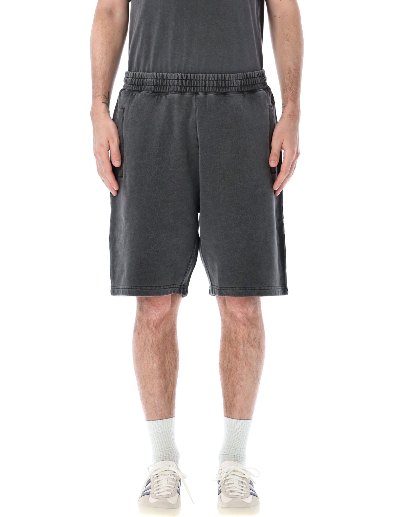 Shop Carhartt Nelson Sweat Shorts In Charcoal Garment Dyed