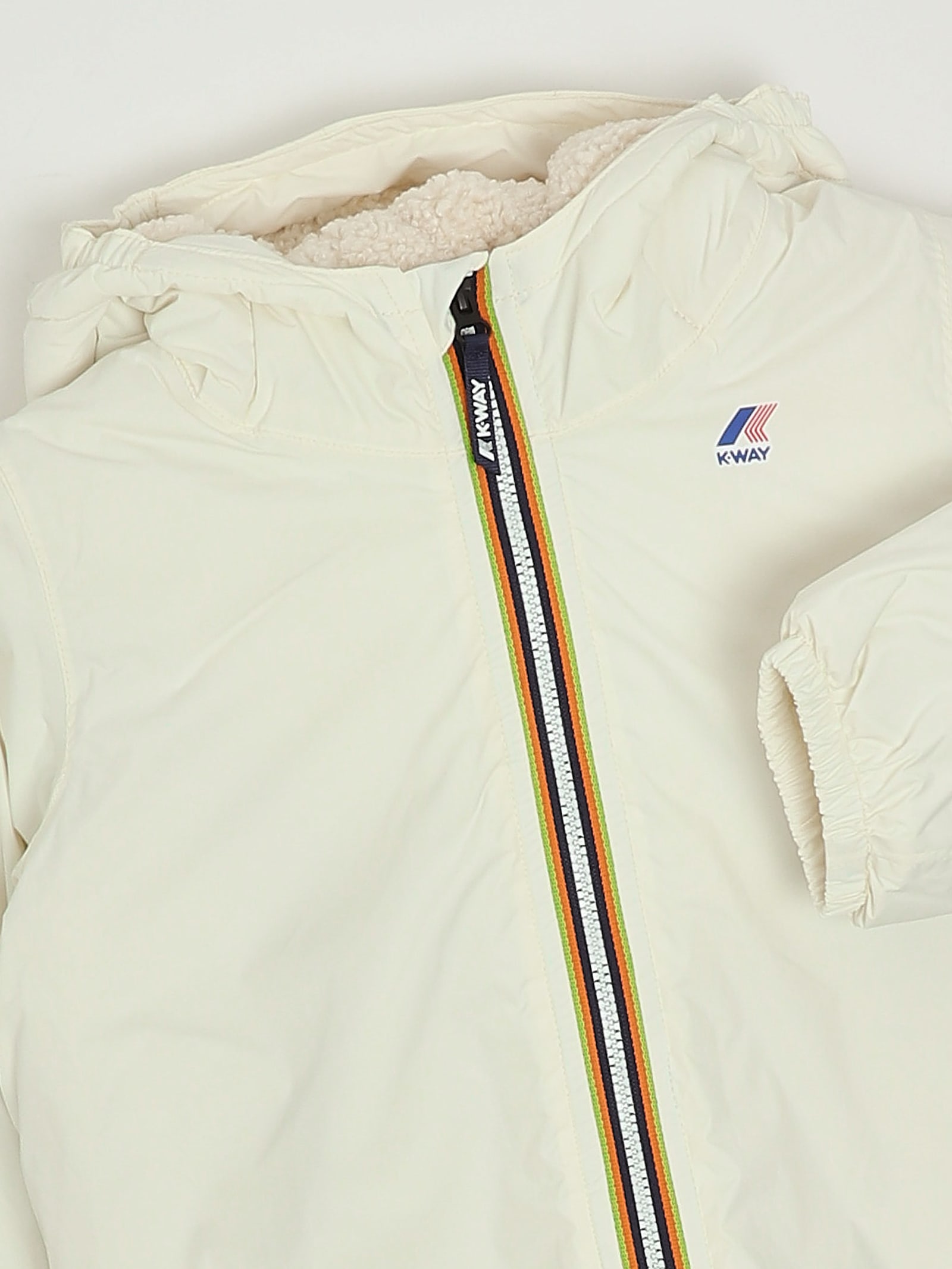 K-way Le Vrai Claudine Orsetto Jacket In White