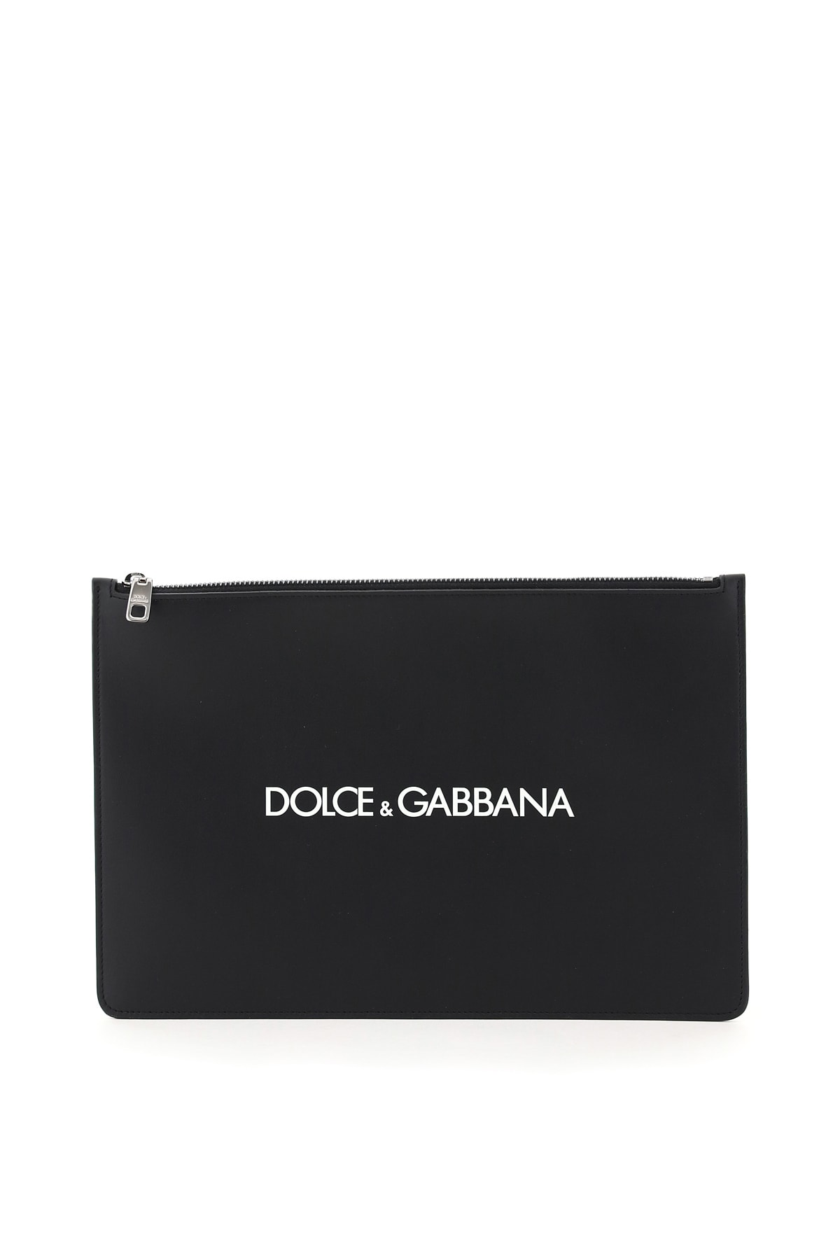 Dolce & Gabbana Logo Print Calfskin Pouch