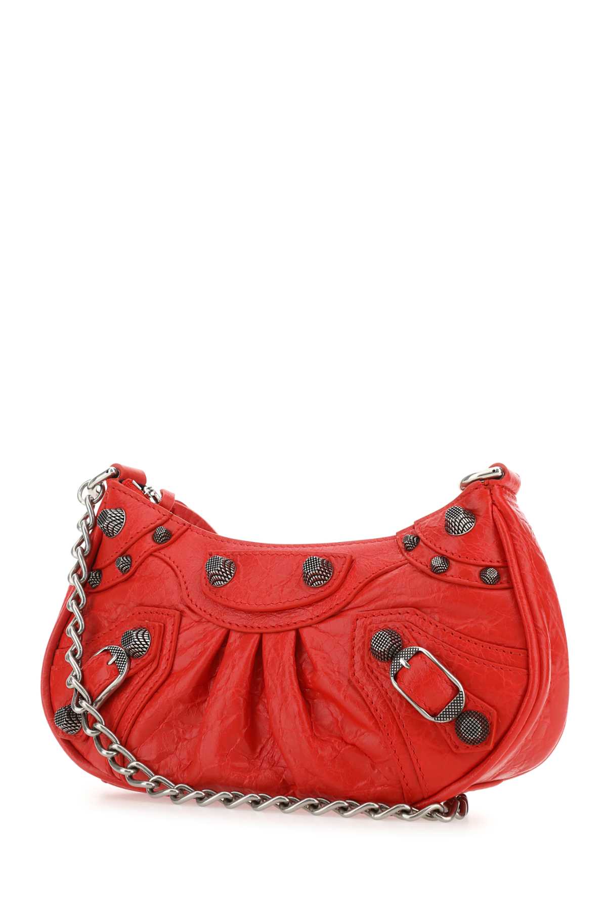 Shop Balenciaga Red Leather Le Cagole Mini Handbag In 6534