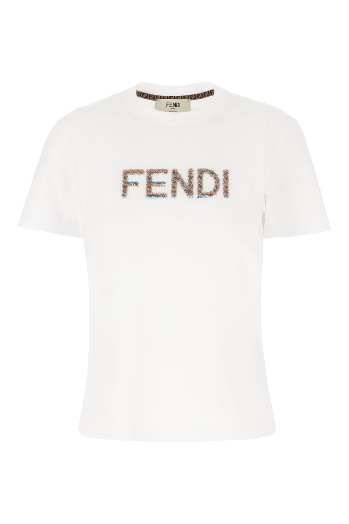 Shop Fendi White Cotton T-shirt