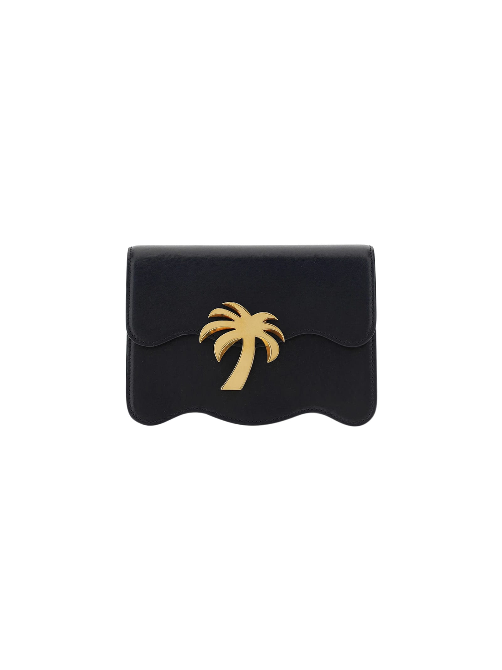 Shop Palm Angels Palm Beach Shoulder Bag In Nero/oro