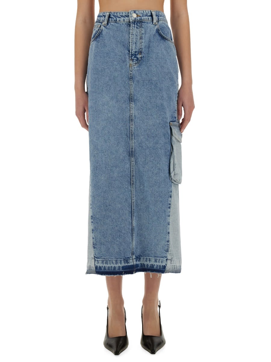 M05CH1N0 JEANS LONG DENIM SKIRT