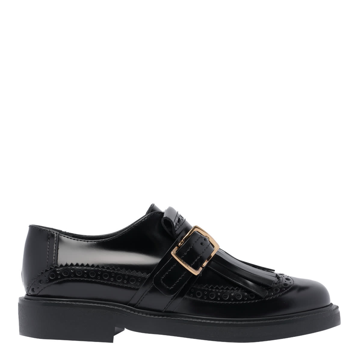 Shop Tod's Leather Laced Up Shoes In Black