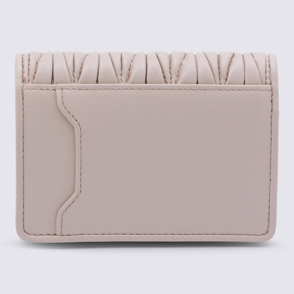 Miu Miu Beige Leather Wallet In White