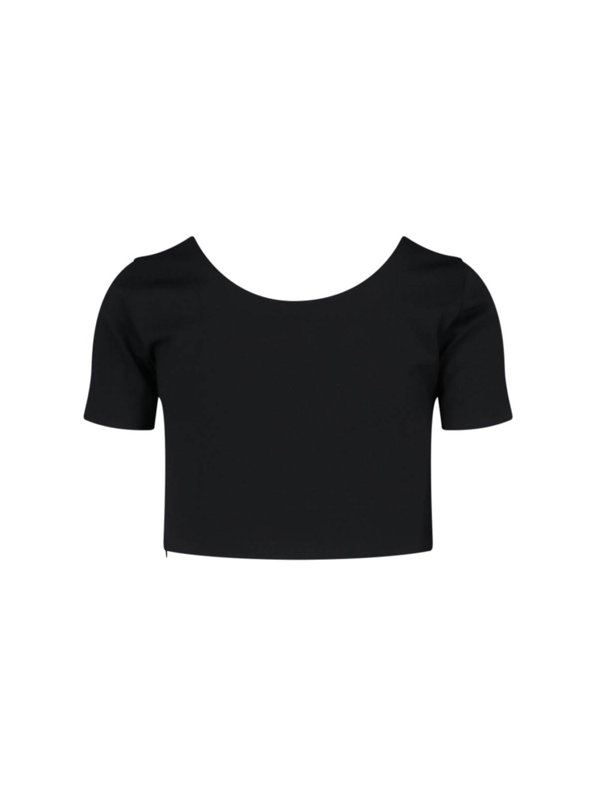 Shop Alaïa Logo Crop T-shirt In Black