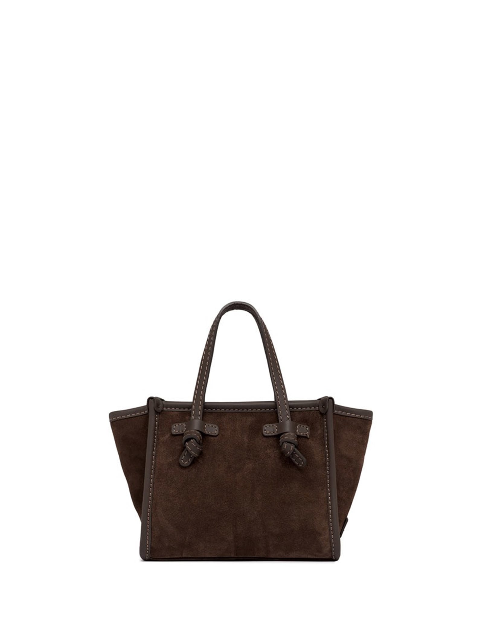 Shop Gianni Chiarini Miss Marcella Suede Shopping Bag In Chocolate