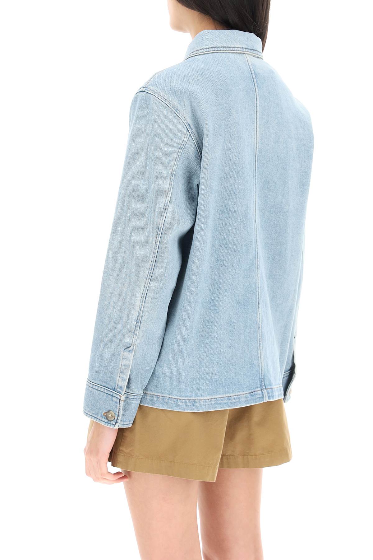 Apc A.p.c. Janice Buttoned Denim Jacket In Ial Washed Indigo