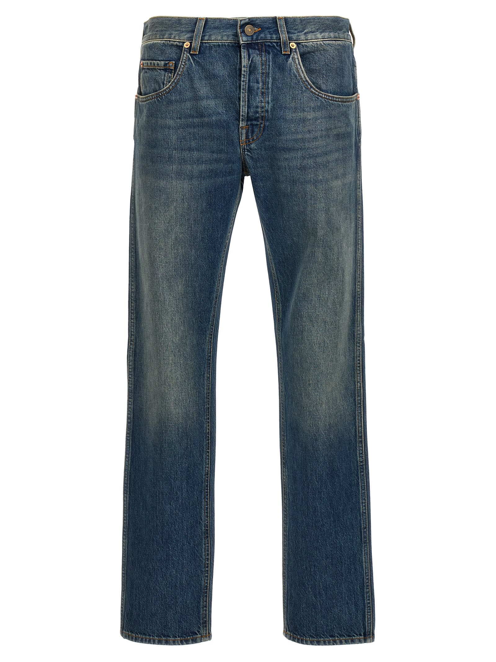 Shop Gucci New Tapered Jeans In Blue
