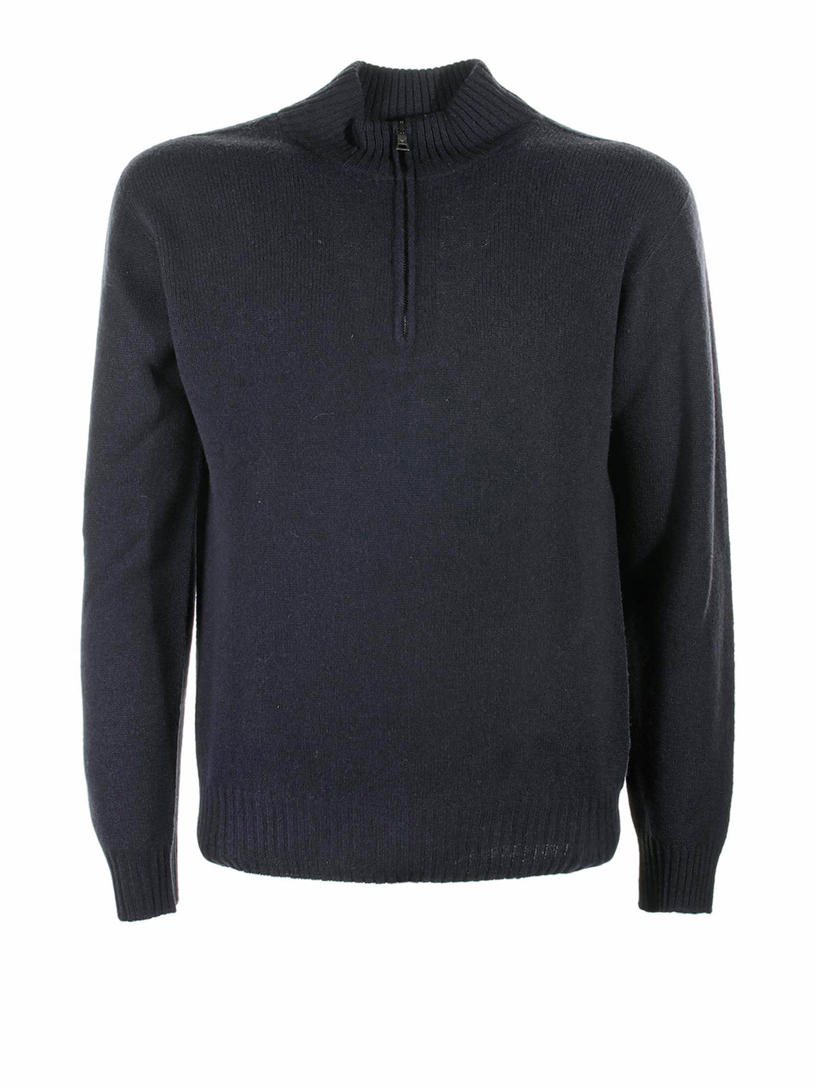 Navy Blue Mock Turtleneck