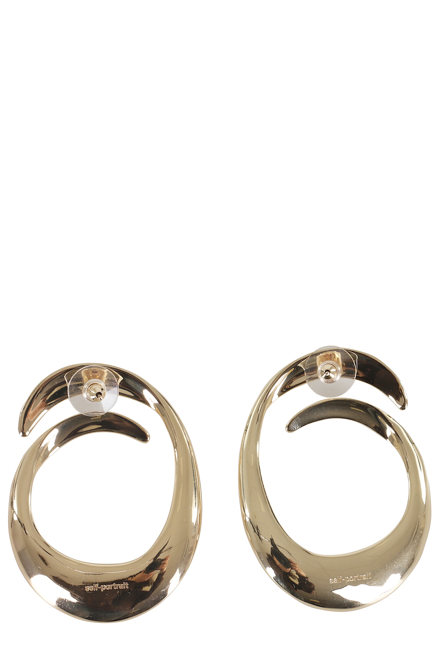Self-portrait Swirl Earrings In Gold