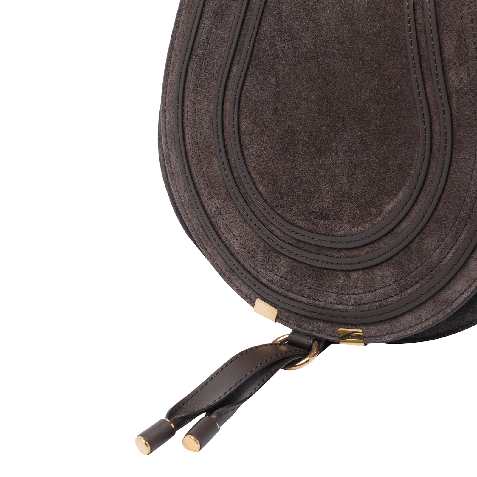 Chloé Saddle Shape Shoulder Bag With Suede Finish In Brown