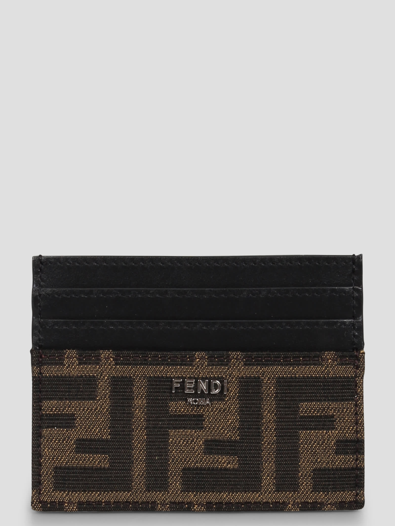 Shop Fendi Ff Card Holder In Black
