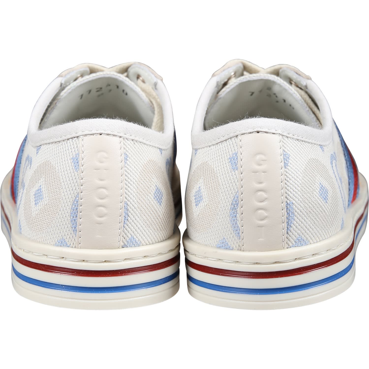 Shop Gucci Ivory Sneakers For Kids With Double G