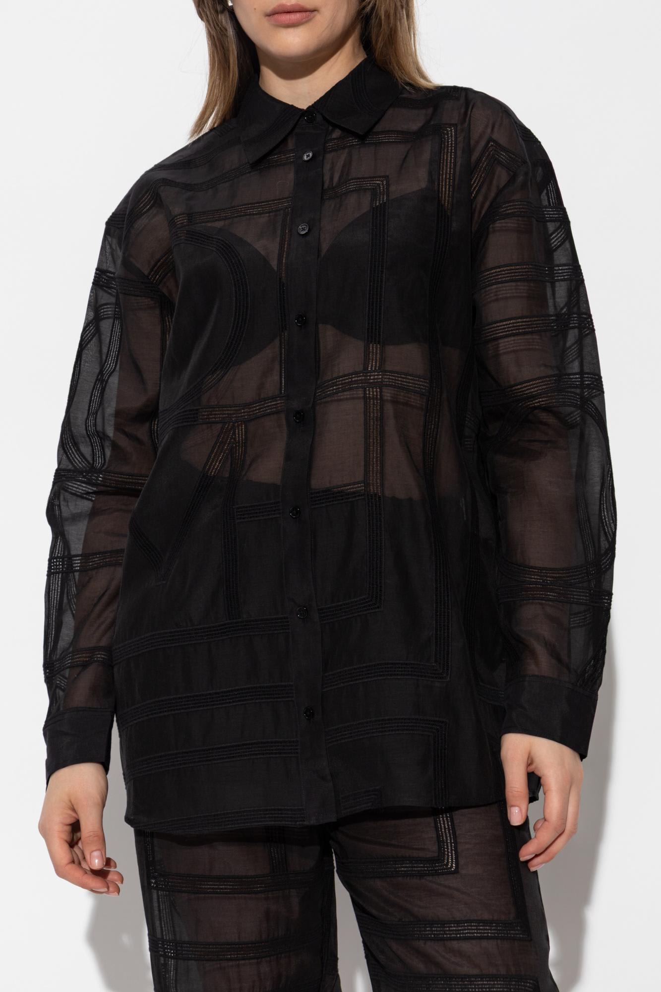 Totême Toteme Shirt With Monogram In Black