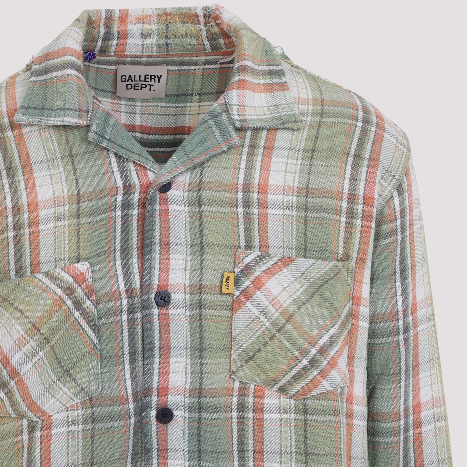 Gallery Dept. Mens Light Green Marley Plaid-print Cotton Flannel Shirt In Green