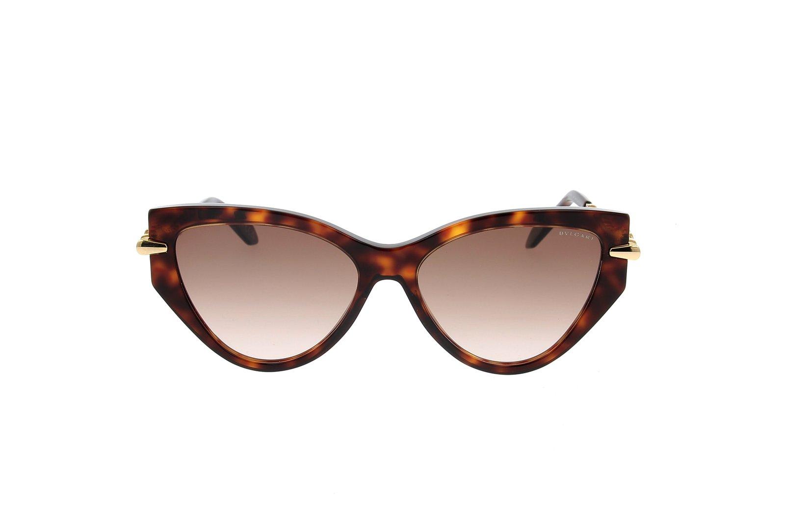 Bulgari Cat-eye Frame Sunglasses In 54f - Havana