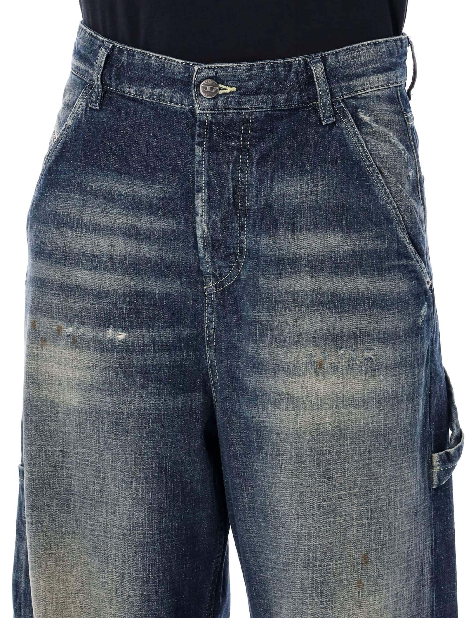 Shop Diesel D-sire Work Jeans In Blue Wash