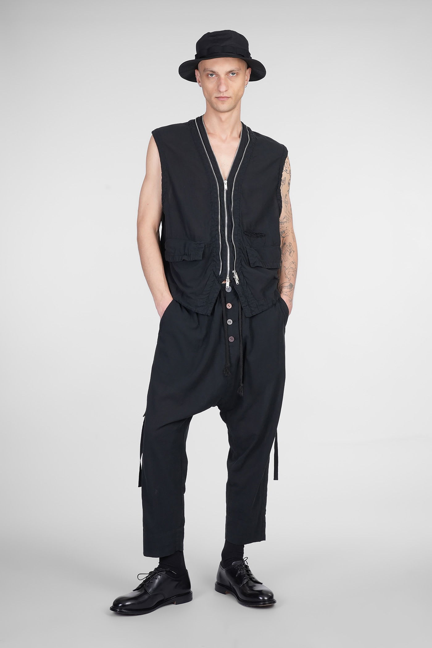Undercover Vest In Black Rayon In Black