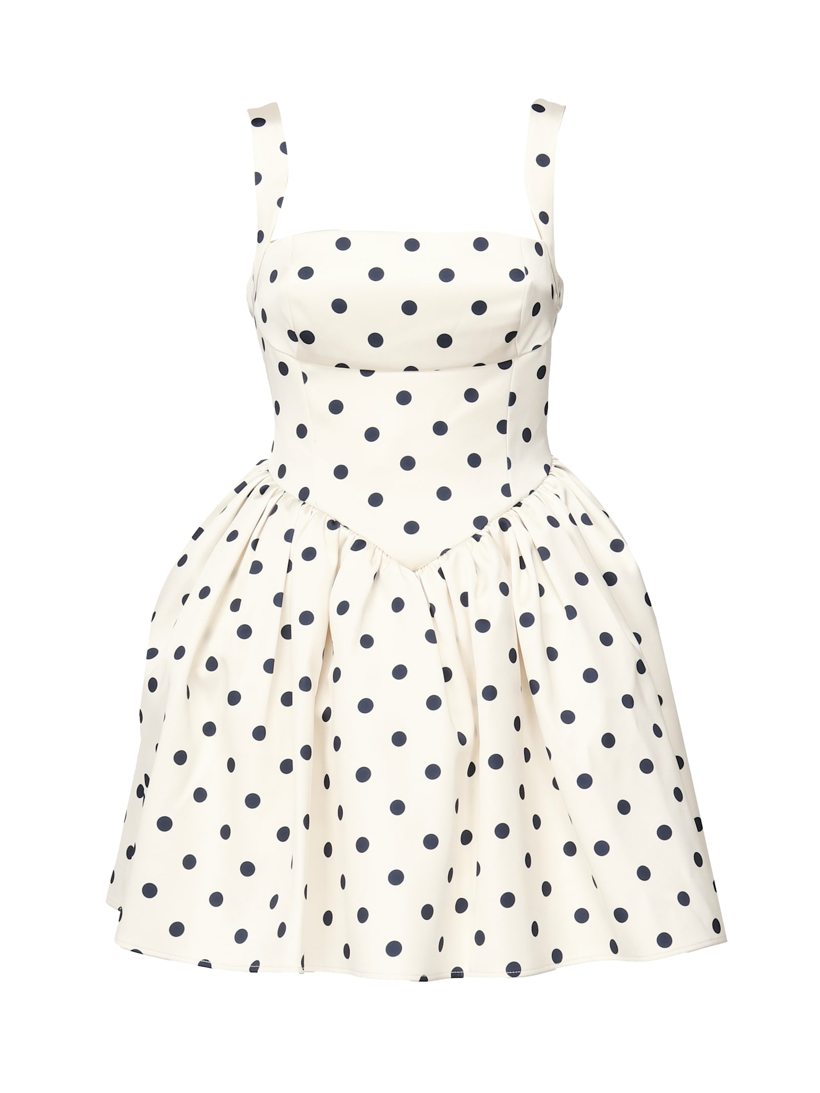 Self-portrait Pleated Polka-dot Duchesse-satin Mini Dress In White