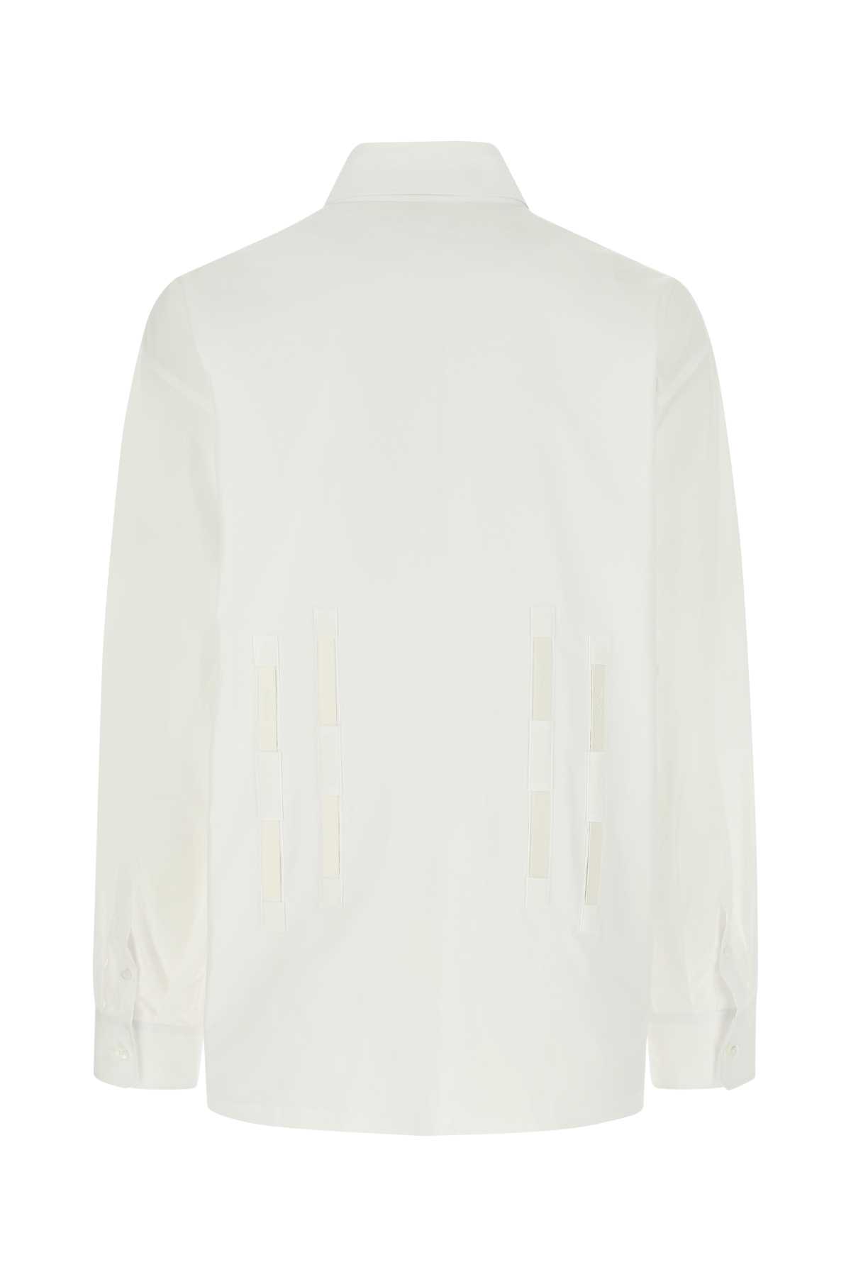 Shop Prada White Poplin Oversize Shirt In F0009