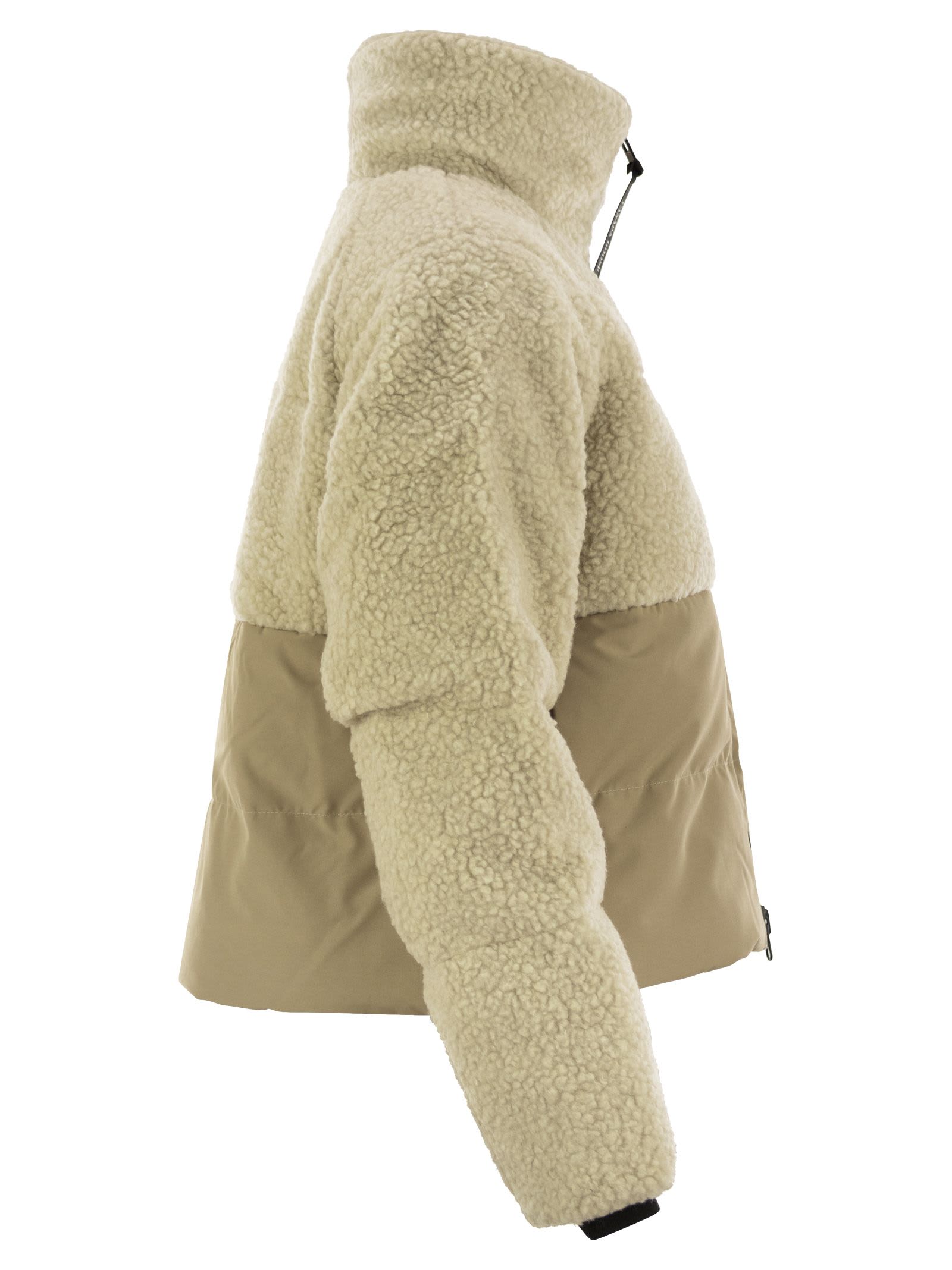 Shop Canada Goose Elora Puffer - Short Down Jacket In Beige