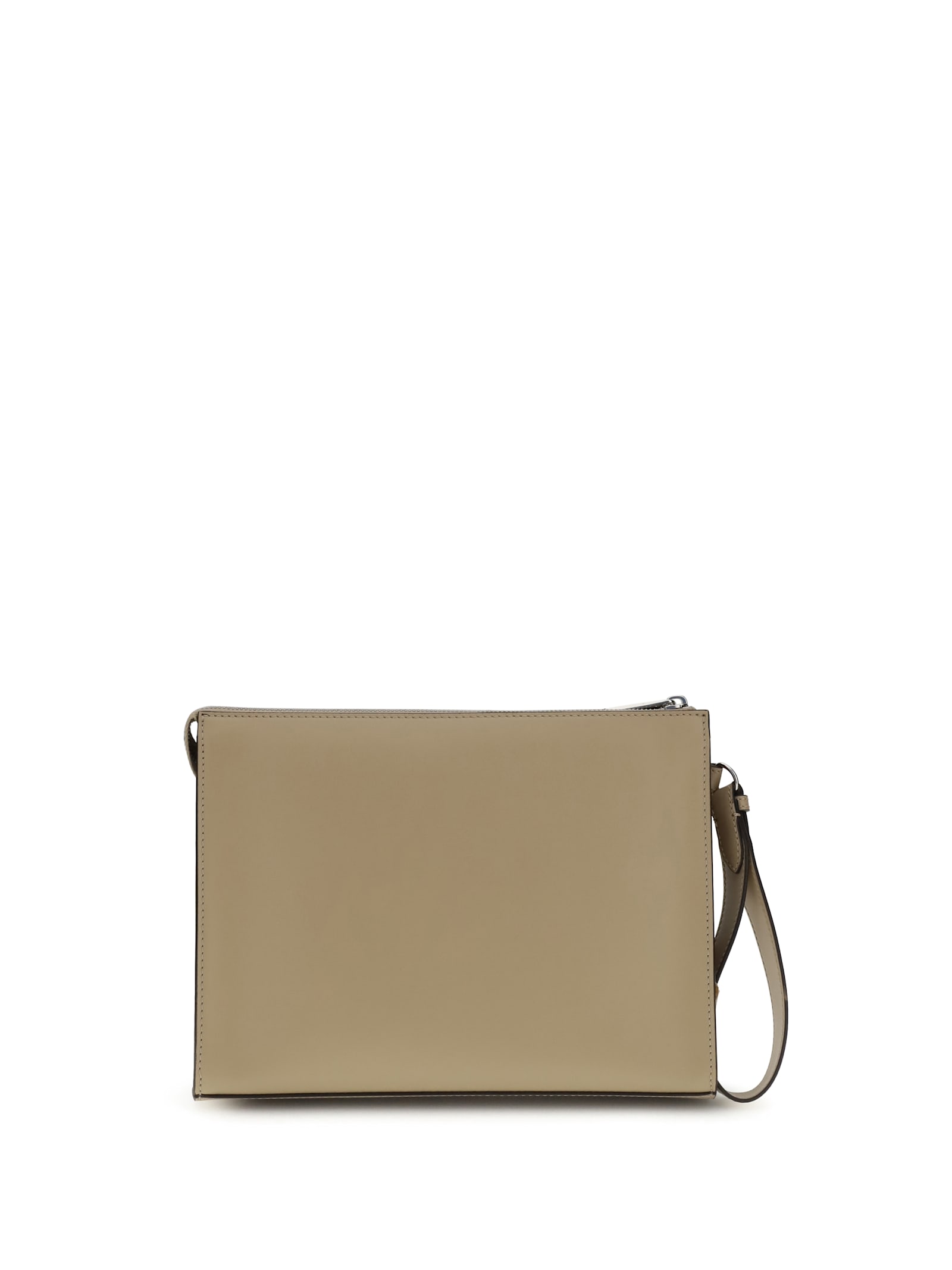 Fendi Men Leather And Ff Canvas Clutch
