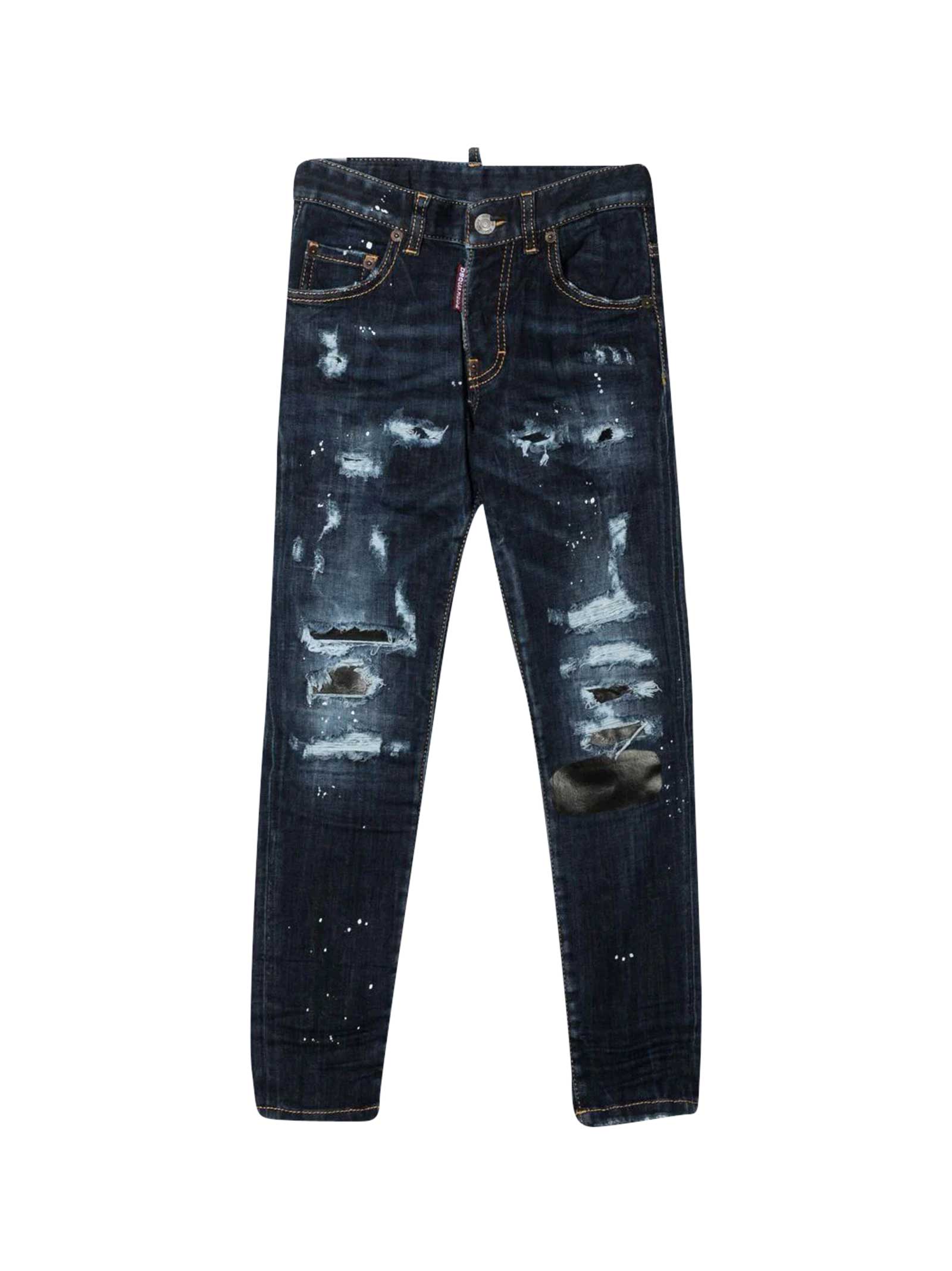 Dsquared2 Slim Teen Jeans With Distressed Effect
