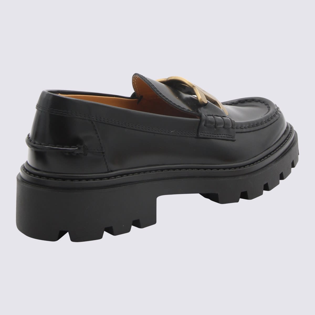 Shop Tod's Black Leather Loafers