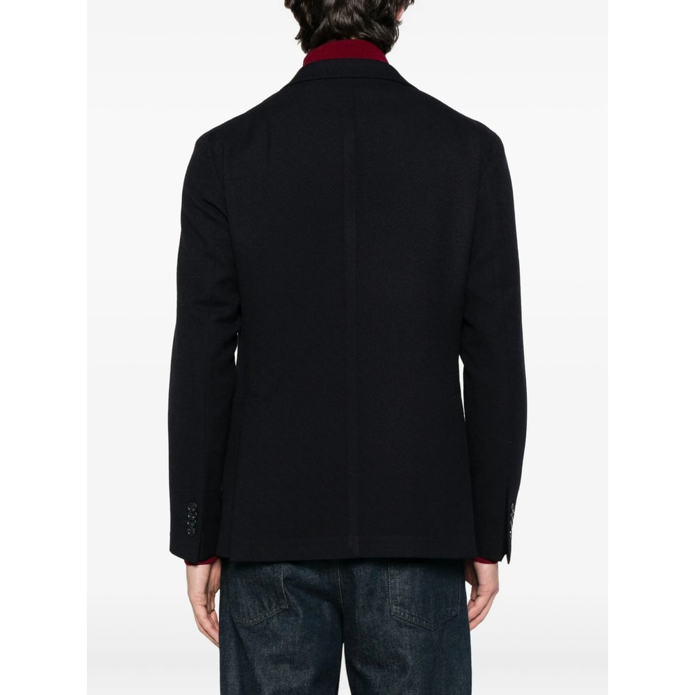 Tagliatore Three-button Wool Blazer In Blue