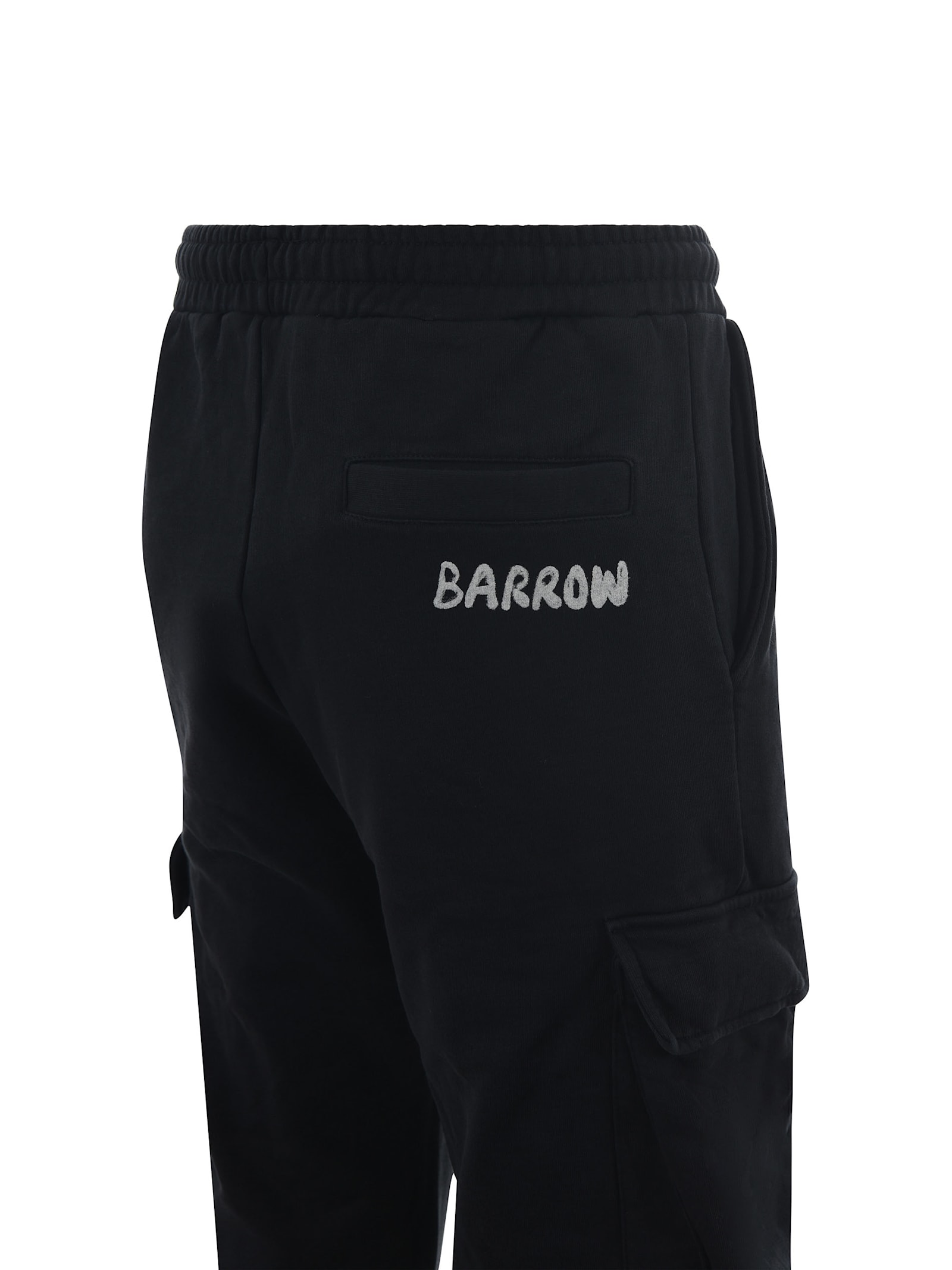 Shop Barrow Cargo Jogging Trousers In Cotton In Black