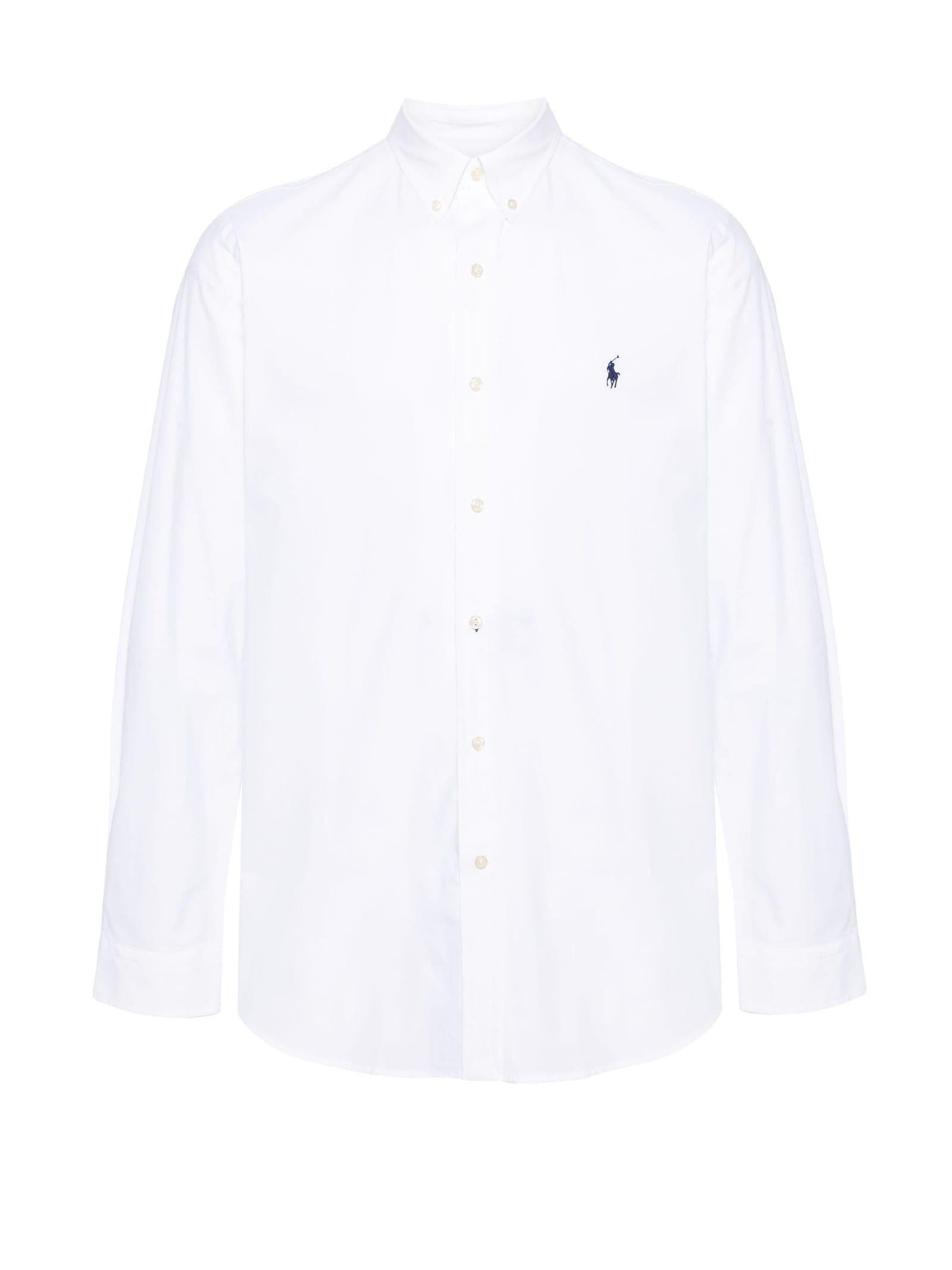 White Long-sleeved Shirt With Logo