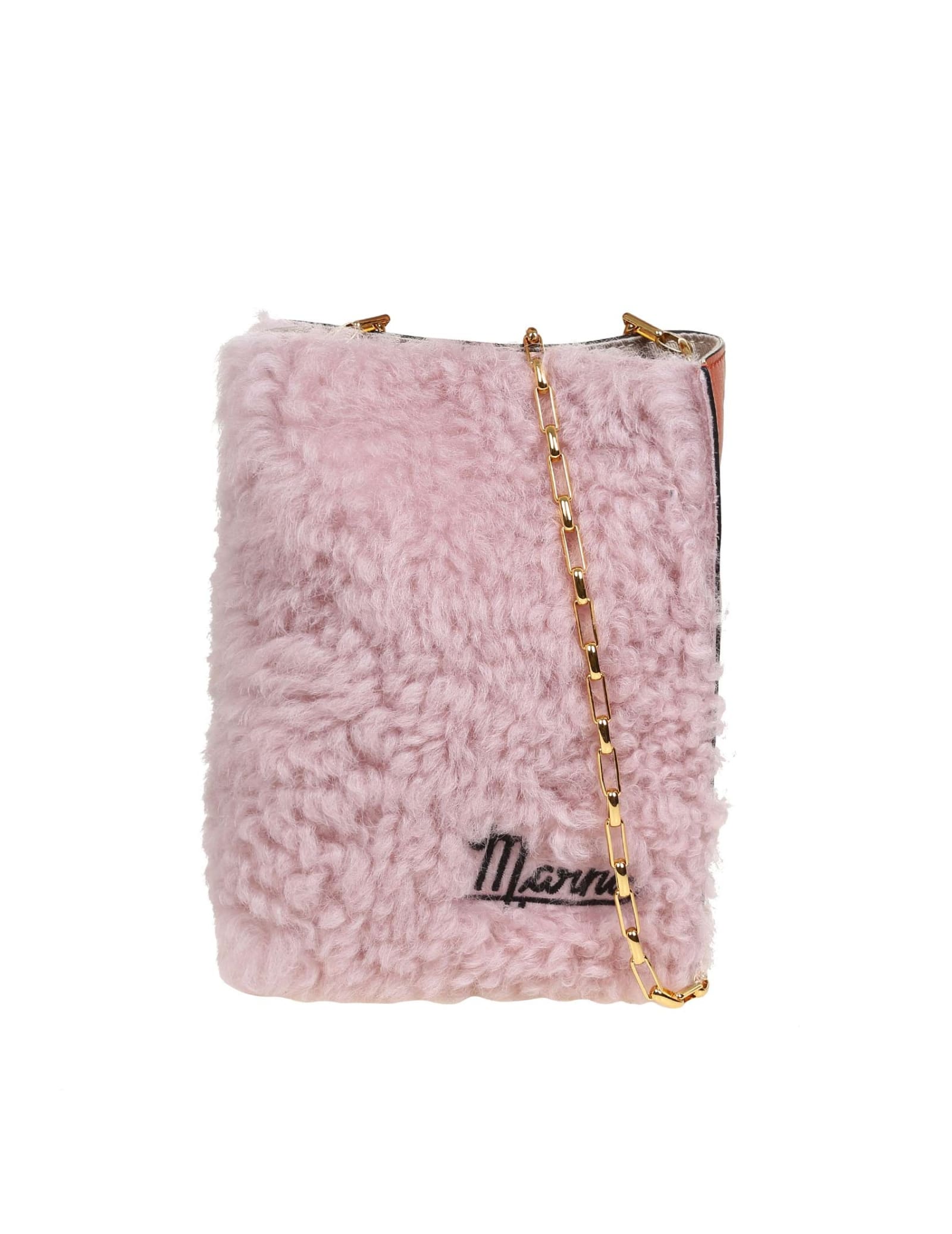 Marni Museo Soft Shoulder Bag In Leather And Sheepskin