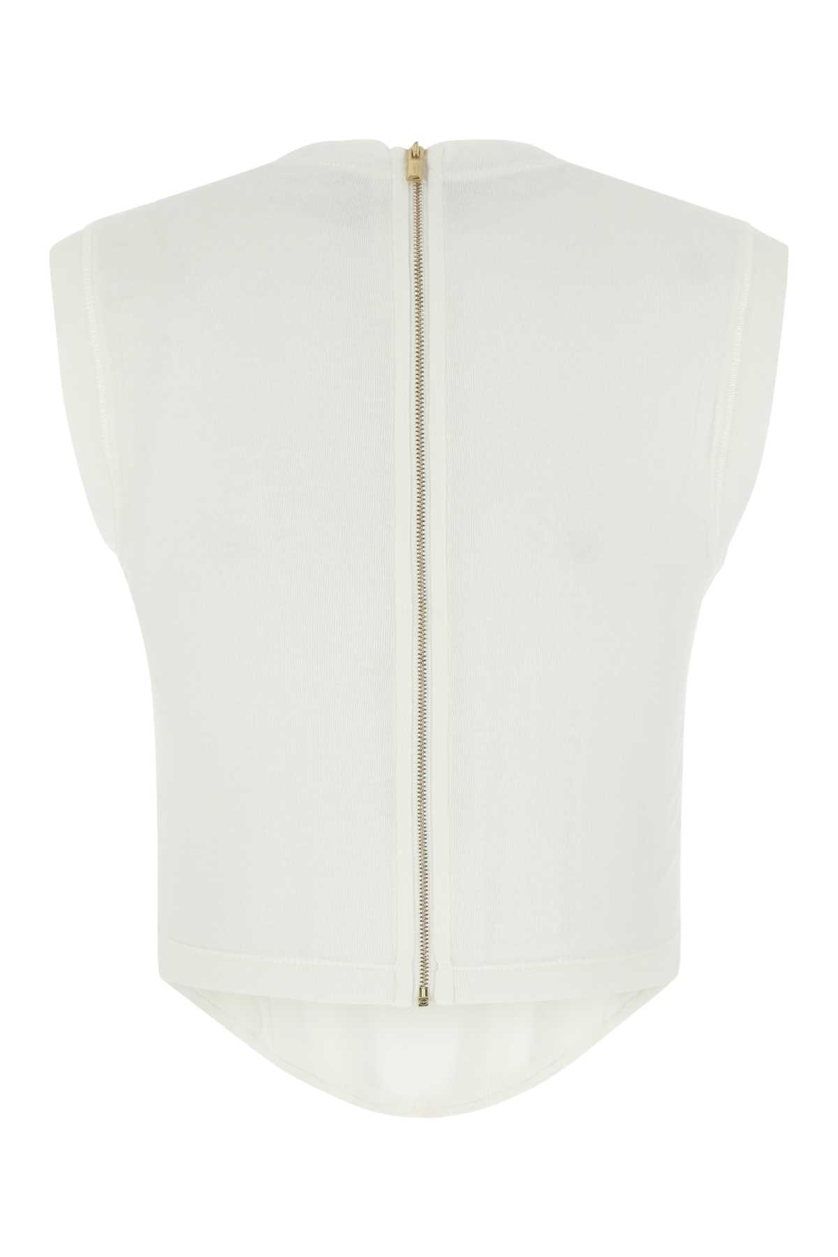 Dion Lee Off-white Cotton Tank Top In Ivory