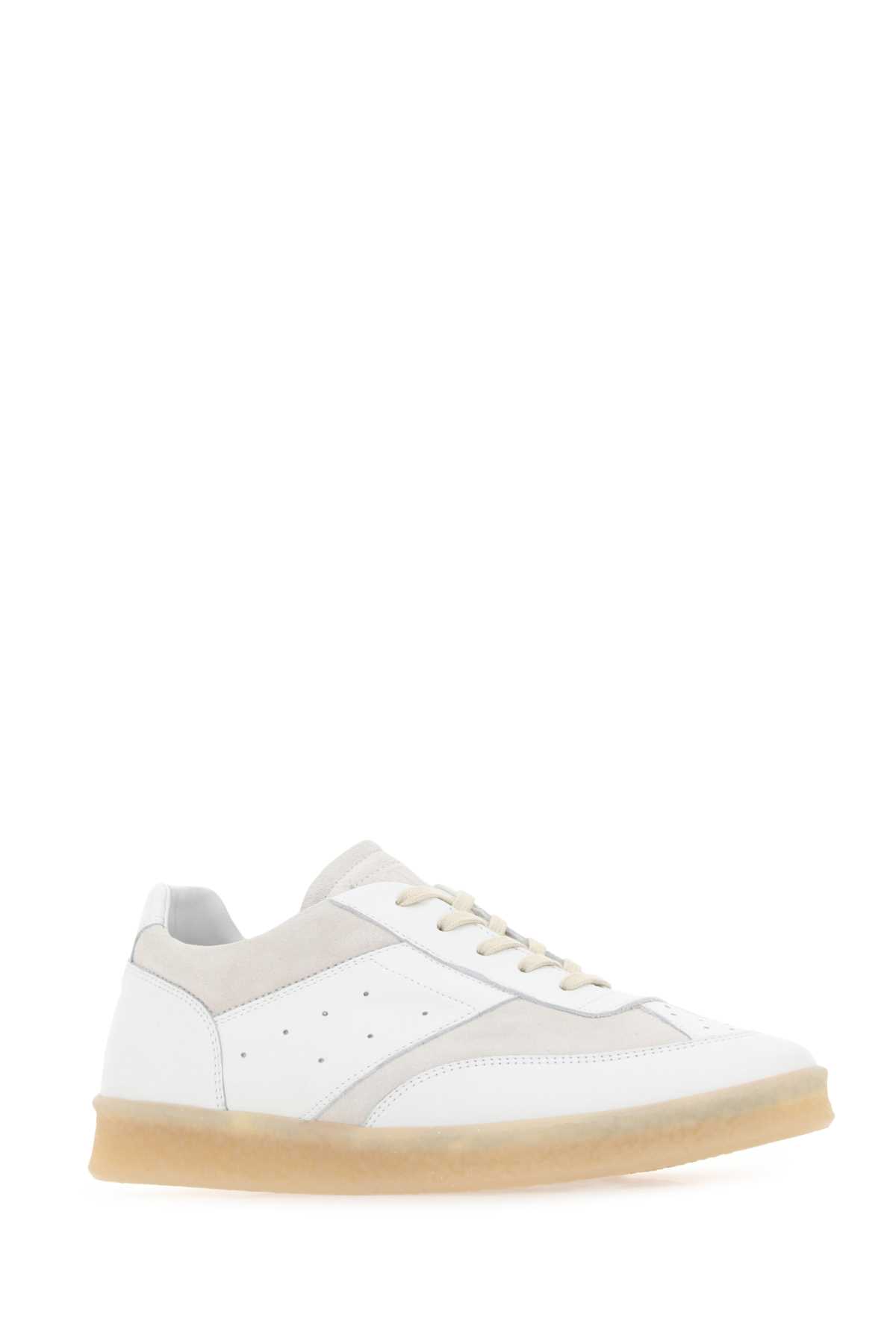Mm6 Maison Margiela Two-tone Leather And Suede Sneakers In H1744