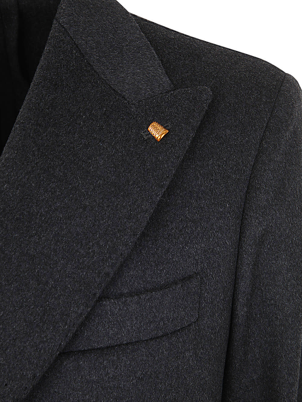 Shop Sartoria Latorre Enzo Double Breasted Coat In Grey